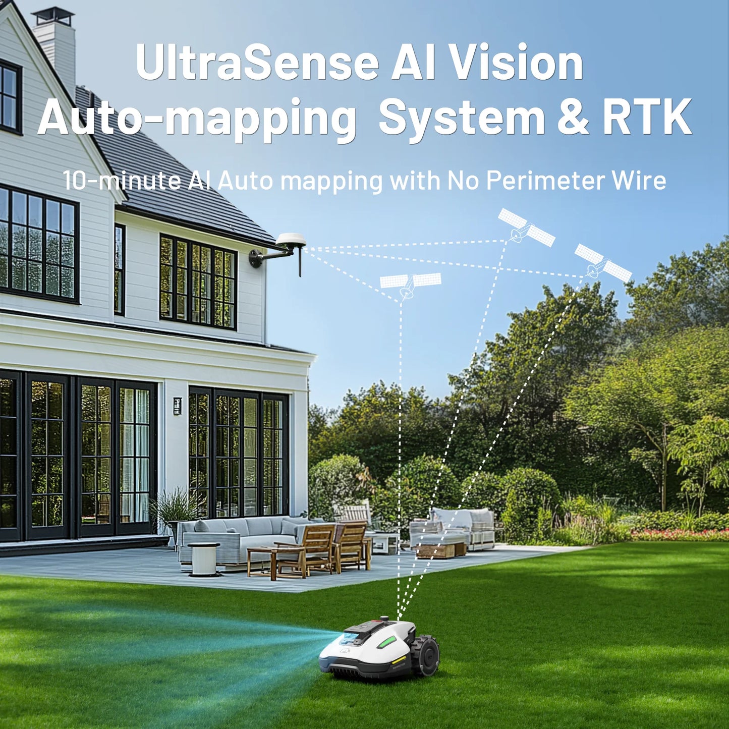 YUKA Mini 600H Robot Lawn Mower,Reception 0.15 Max 0.2 Acre Coverage, Auto Mapping, with 4G,AI Obstacle Avoidance, Dual Cutting Discs,App Control,Multi-Zone Management