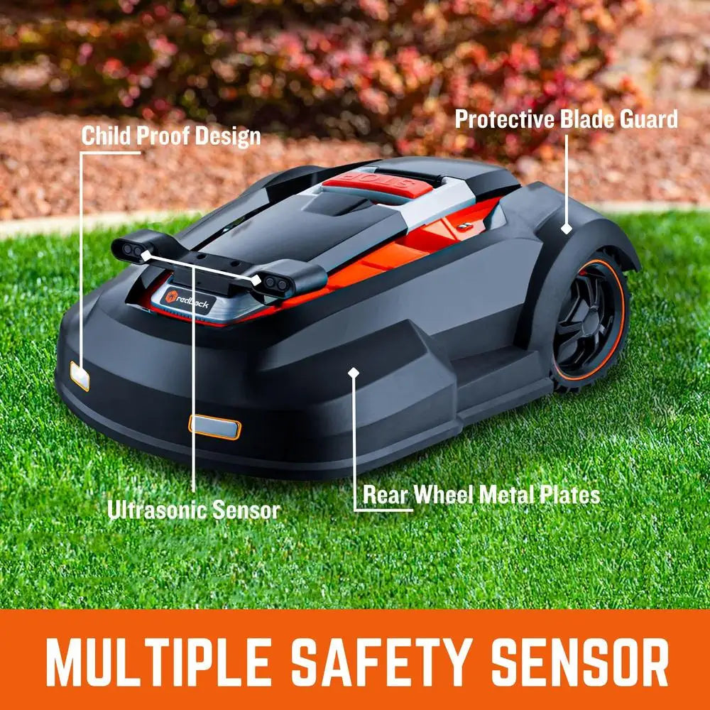 Robot Lawn Mower Bluetooth App Control Ultrasonic Sensor Metal Plate Accessories Complete Set Acre 20 Degrees Slope Yard