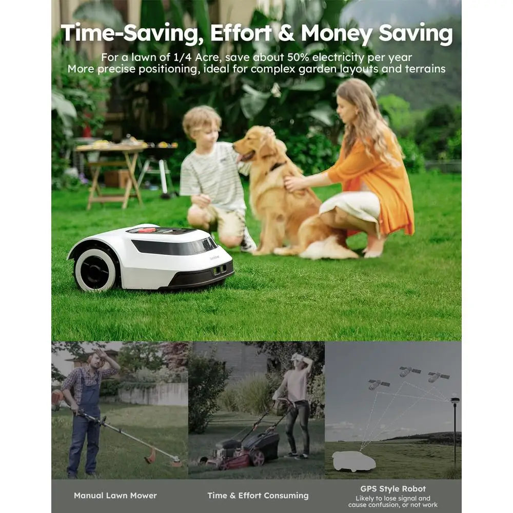 Robotic Lawn Mower Replacement Blade Efficient Mowing Precise Positioning Break Detection Adjustable Deck Handles Slopes