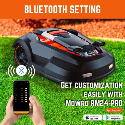 Robot Lawn Mower Bluetooth App Control Ultrasonic Sensor Metal Plate Accessories Complete Set Acre 20 Degrees Slope Yard