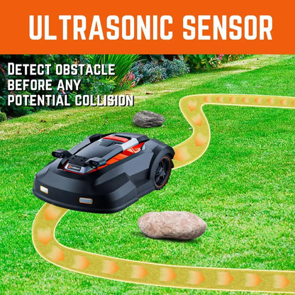 Robot Lawn Mower Bluetooth App Control Ultrasonic Sensor Metal Plate Accessories Complete Set Acre 20 Degrees Slope Yard