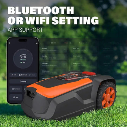Wireless Smart Robot Lawn Mower App Control Self-Charging Bluetooth/Wi-Fi Connected Automatic Mowing Robot with Rain Sensor And