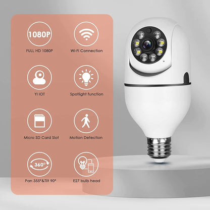 E27 Light Bulb Camera , 2.4Ghz & 5G Wifi Security Cameras Wireless Outdoor, 1080P Wireless Cameras for Home Security, Indoor Security Camera System 2Pcs
