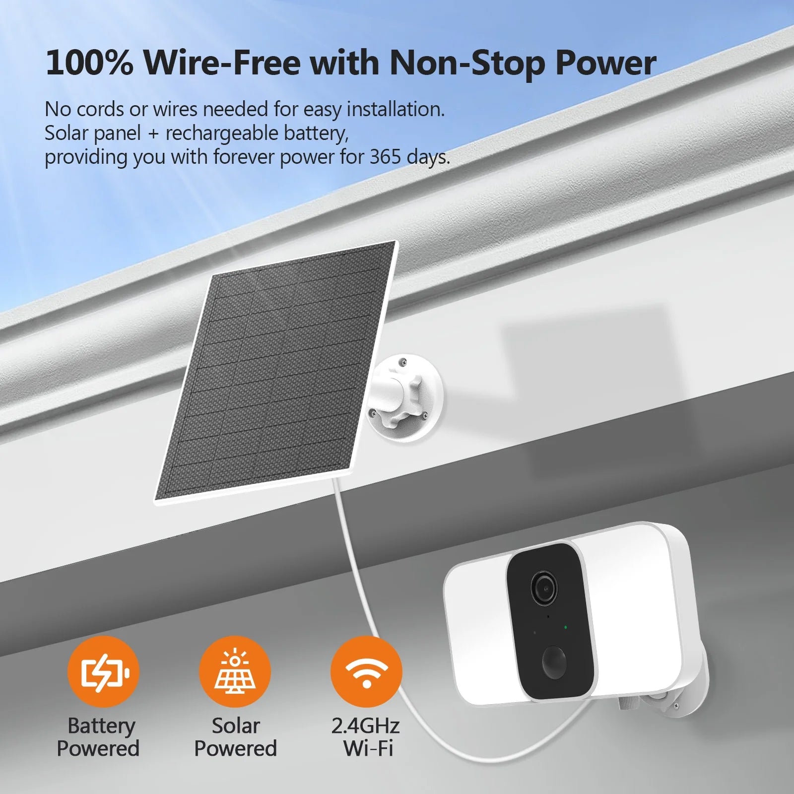 Floodlight Camera, Security Cameras Wireless Outdoor with Solar Panel Cameras for Home Security, 1080P, Home Camera with Night Vision