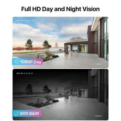 H.265+ 8CH 5MP Lite DVR 1080P Home Security Camera System Outdoor, 8Pcs 1080P 1920TVL Surveillance Weatherproof Bullet Cameras,80Ft IR Night Vision,Motion Alert,Remote Access(No HDD , Wired)