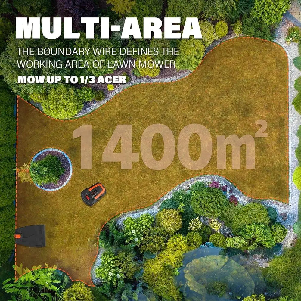 Wireless Smart Robot Lawn Mower App Control Self-Charging Bluetooth/Wi-Fi Connected Automatic Mowing Robot with Rain Sensor And